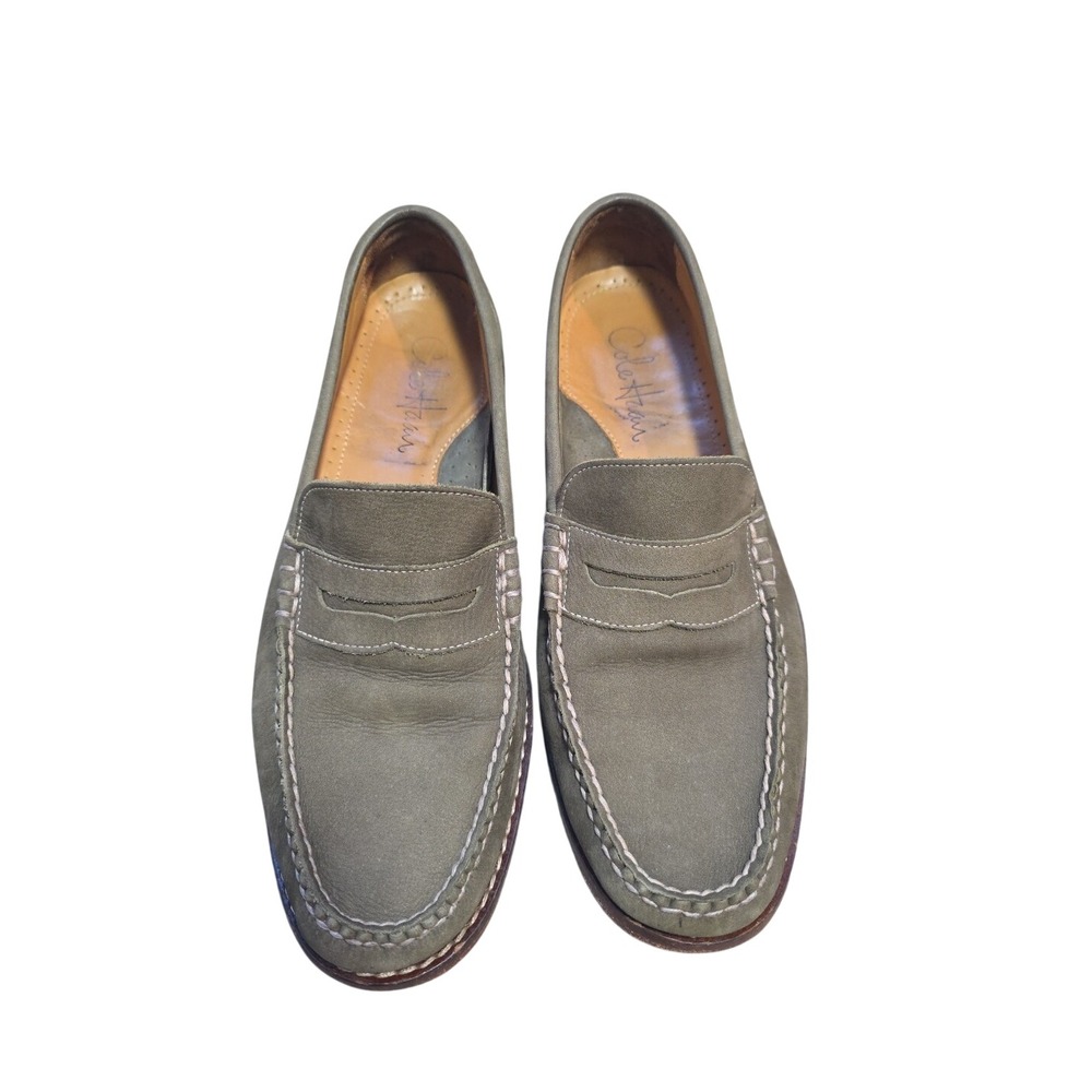 COLE HAAN Pinch Hand Sewn Loafers Men's MADE IN USA Men's Olive Green Sz 9.5